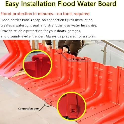 L-Shaped Flood Barrier Set, 3 PCS Quick-Install Snap Together ABS Plastic Water Prevention Panels for Garage, Subway, Office Flood Protection