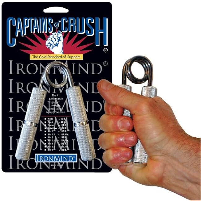 IronMind Two-Way Captains of Crush Grip Strengthener Set: CoC Point Five Gripper (c. 120 lb.) and Expand-Your-Hand Bands
