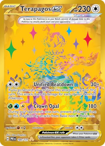 Pokemon - Terapagos ex 180/131 Prismatic Evolution Gold Card Hyper Rare Etched Foil