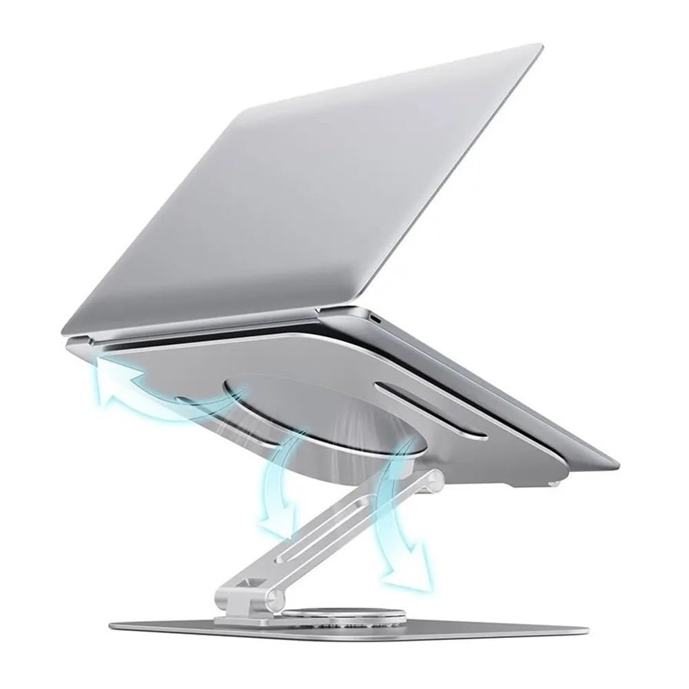 Supporto per laptop, Supporto for laptop pieghevole in lega di alluminio, staffa di rotazione a 360°,Accessori per scrivania da ufficio