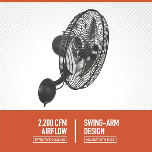 Ironton 14in Oscillating Wall-Mount Garage Fan - 2200 CFM