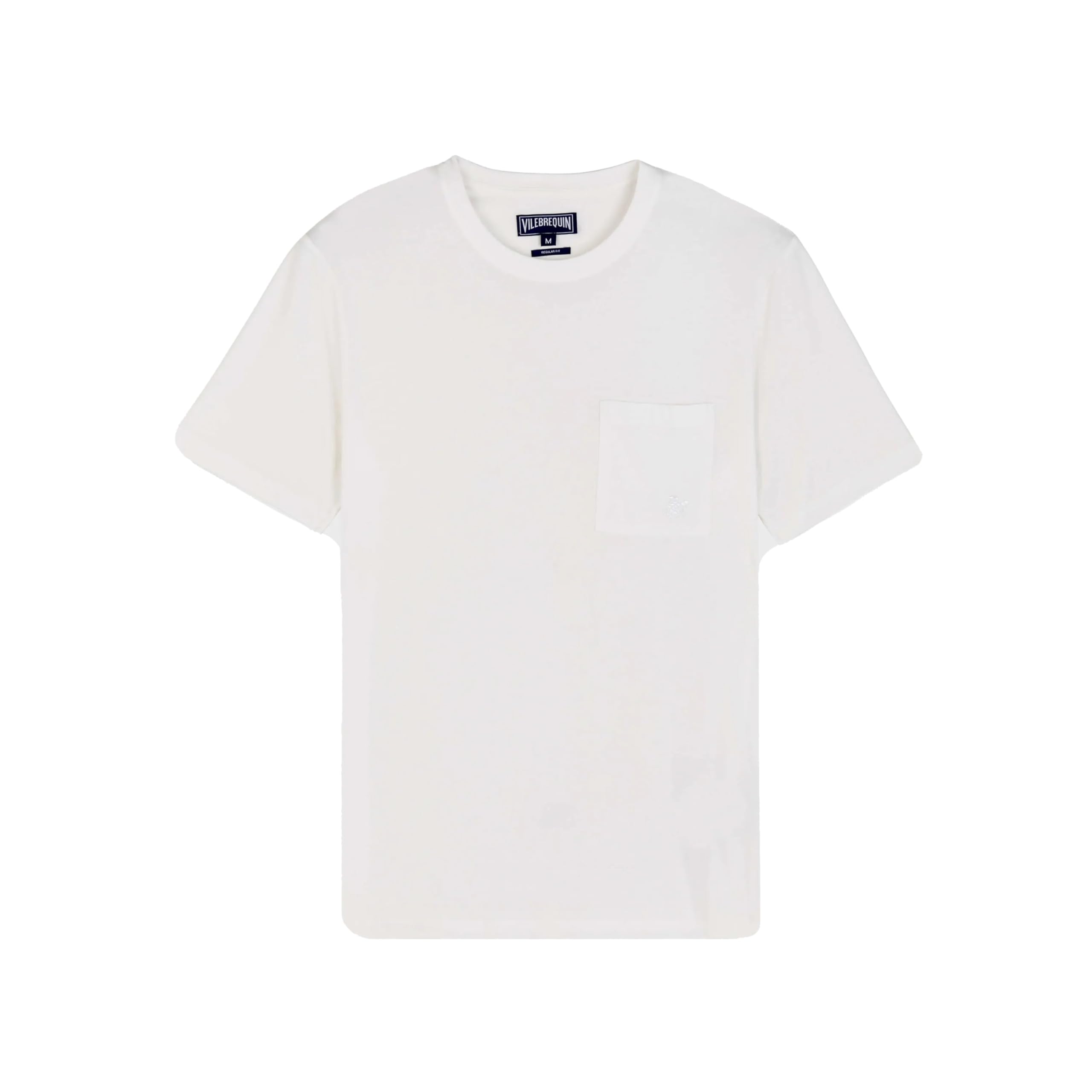 Vilebrequin, T-​Shirt Uomo in Cotone Biologico Tinta Unita, XXL, Gesso