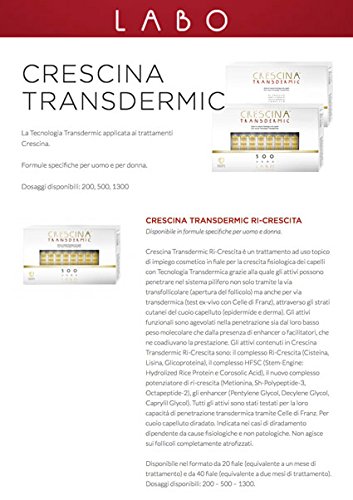 Labo Crescina Transdermic Ri-Crescita 200 Anticaída para el cabello de hombre 20 ampollas
