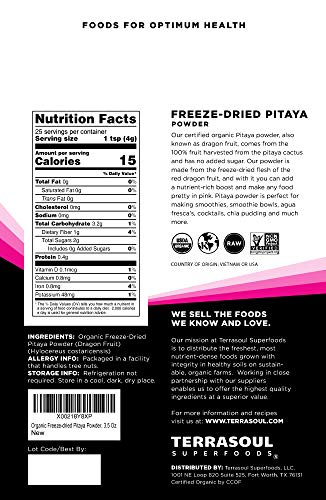 image for Terrasoul Superfoods Organic Freeze-Dried Pitaya Powder (Dragonfruit),