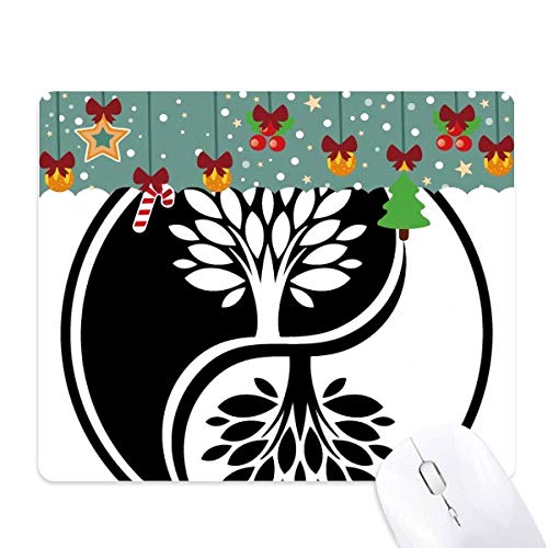 Tapis de souris de bureau yin-yang blanc pour ambiance zen de Noël