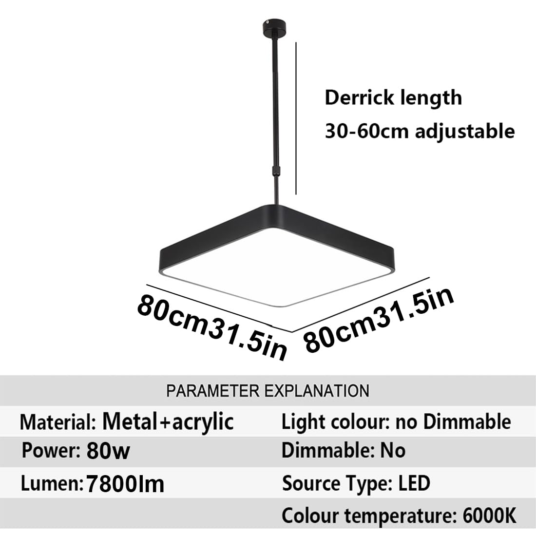 Czarna Kwadratowa Lampa Wisząca W Stylu Industrialnym Minimalistyczna Lampa Wisząca Z Regulacją Wysokości Żyrandol Komercyjny Kwadratowe, Postarzane Oświetlenie Sufitowe Do Kuchni, Wyspy,