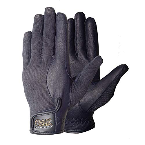 Gants d'équitation d'été avec paume adhérente en cuir et dessus thermorégulateur