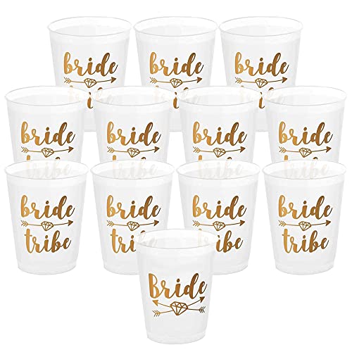 12 Stück Braut und Team Braut Becher, JGA Frauen Cups Trinkbecher Tassen Team Bride mit,JGA Accessoires Frauen Deko für Junggesellinnenabschied Bachelorette Hen Party Cover