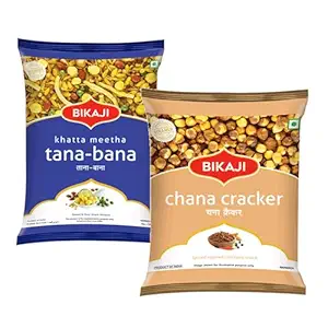 Khatta Meetha 1000g and Roasted Chana Cracker 200g Combo of 1200g (42.33Oz) – Authentic Indian Snacks Family Pack | Crunchy Namkeen, Party Mix, Bar Snacks & Tea-Time Treats