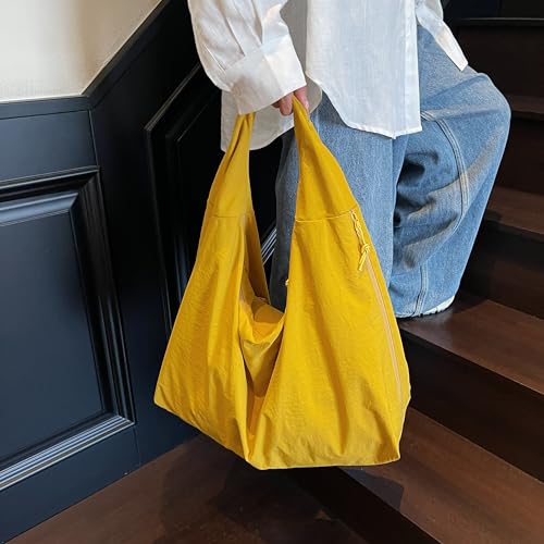 Bolso tote slouchy amarillo para mujer gran capacidad miniatura 4