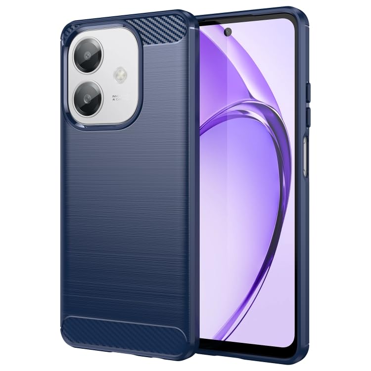 Image of NPRC Hybrid Ultra Slim Protective Case TPU Non-Slip Carbon Fiber Texture Shockproof Case Cover for Oppo A3X - Blue