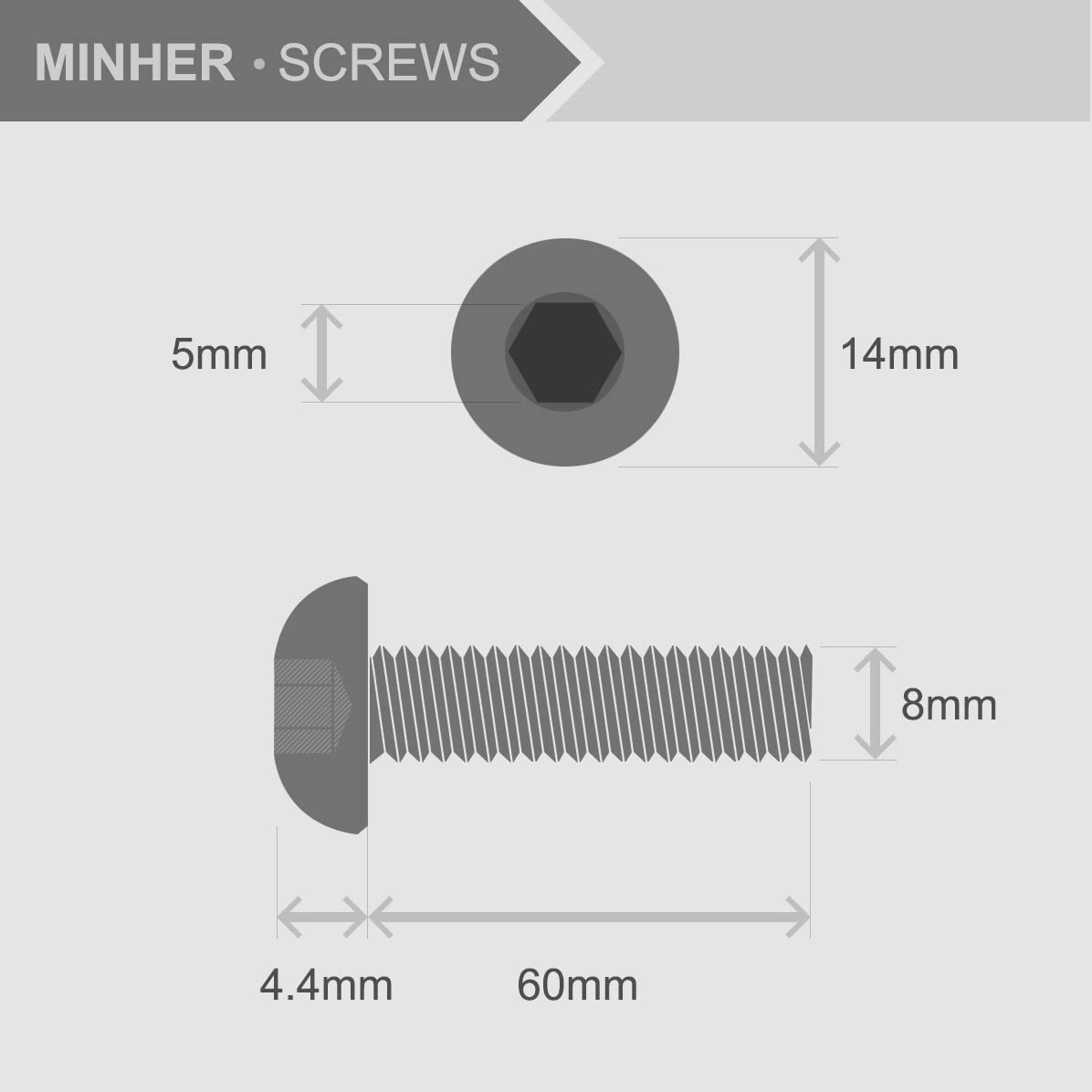 (10 Sets) M8 x 60mm Screws and Nuts Set Half Head Hex Socket Screws 10.9 Grade Alloy Steel Full Thread, Black - Image 2