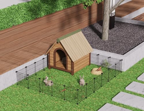 HOMIDEC Rabbit Run,Puppy Pen with Door,Encrypted Wire Mesh Cages14 Panels Indoor/Outdoor DIY Metal Pet Fence for Puppy,Rabbit,Kitten,Hamster,Guinea Pig,Turtle,Hedgehog.Black(140x70x35CM) - Image 7