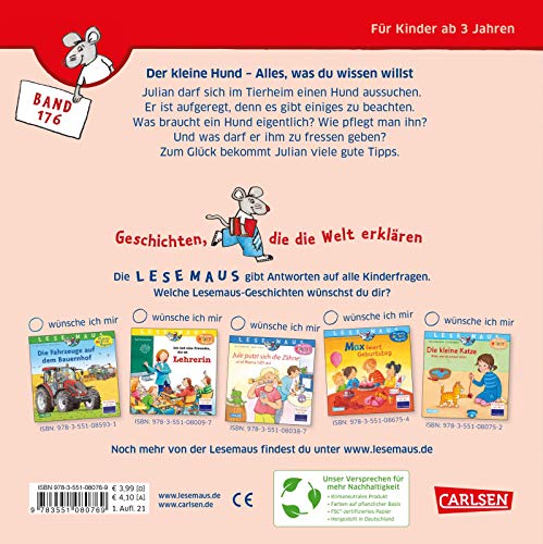 LESEMAUS 176: Der kleine Hund - alles, was du wissen willst (176)