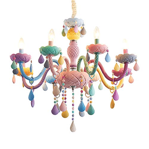 Lustre américain Pastoral E14 multicolore 5 têtes pour plafond