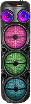 GD-2887 Dijital LED G stergeli Mikrofonlu RGB TWS 8 in  Stereo Bass Kablosuz Karaoke Hoparl r Siyah