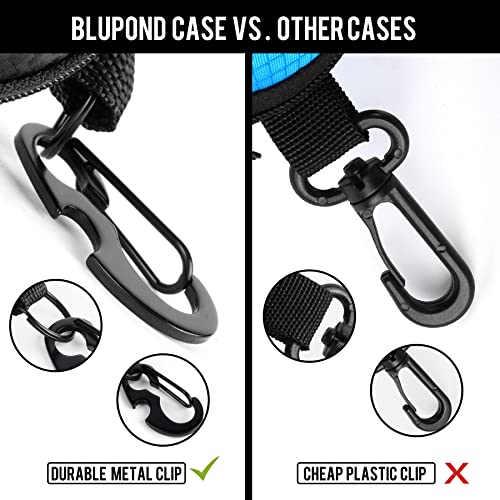 Image of BLUPOND Sunglasses Case Semi Hard EVA Shell with Metal Hanging Hook Belt Clip Sun Glasses Storage