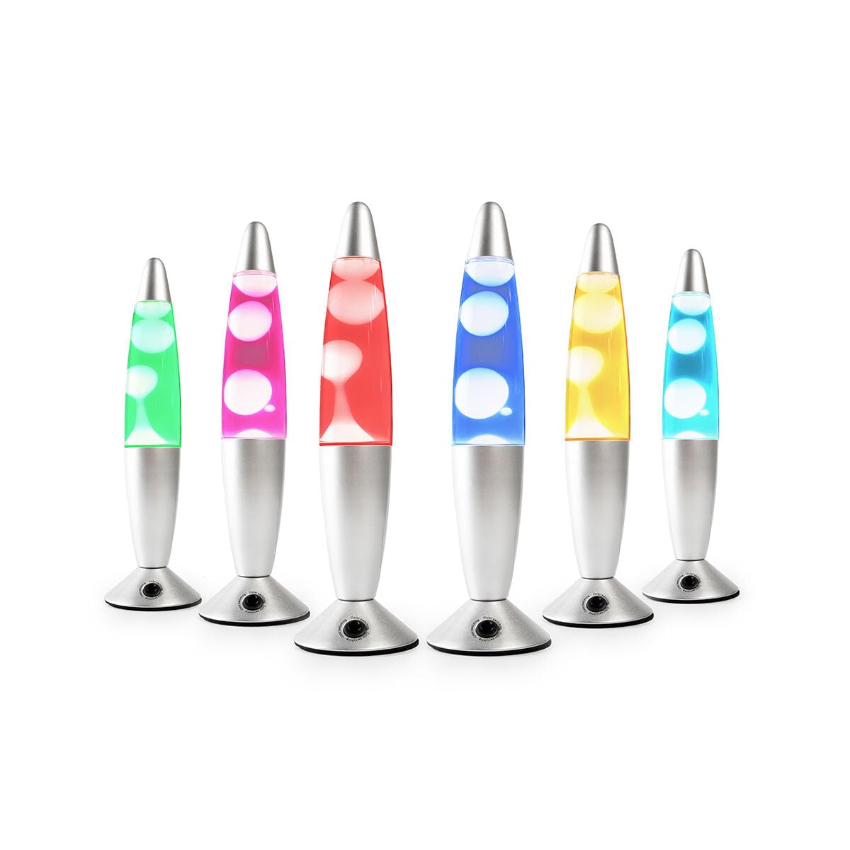 CELLUSTOP Lampa lawowa LED, wielokolorowa, 7 kolorów, lampa lawowa LED, magma lawa, lampa rakietowa LED, wytrzymałe szkło, lampka nocna Led z mechanizmem woskowym, oświetlenie LED, 7 alternatywnych