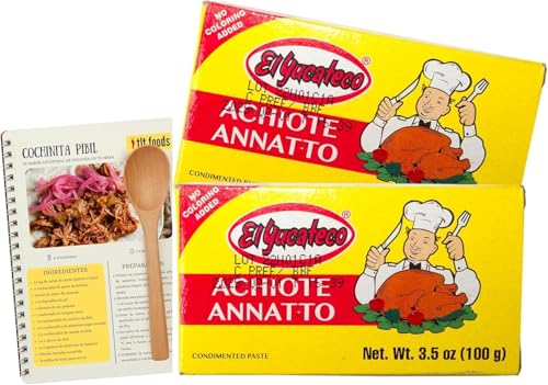 TLT FOODS - PACK El Yucateco Achiote en pasta condimentado (Pack de 2) - Incluye folleto de recetas