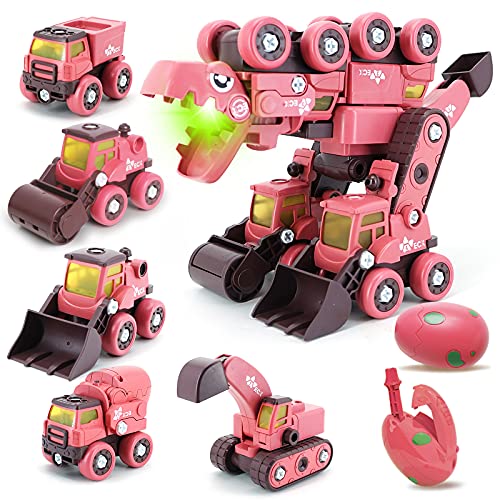 Grechi Take Apart Dinosaur Toys for Kids 5-8, 5 in 1 Construction Vehicles Transform into Big Dinosaur Robot STEM Toys for 3 4 5 6 7 8 Year Old Kids, Boys Grechi Take Apart Dinosaur Toys for Kids 5-8, 5 in 1 Construction Vehicles Transform into Big Dinosaur Robot STEM Toys for 3 4 5 6 7 8 Year Old Kids, Boys