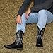 Kitulandy Cowboy Boots For Men Western Fashionable Retro Stylish Embroidered Square Toe Boots Chunky Heel