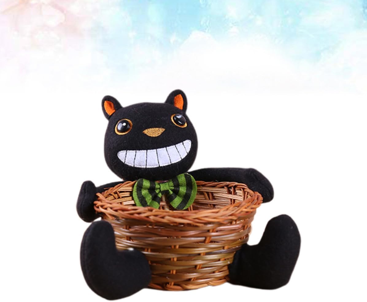 Yardwe Mini Lovely Cat Halloween Candy Storage Basket for Halloween Season