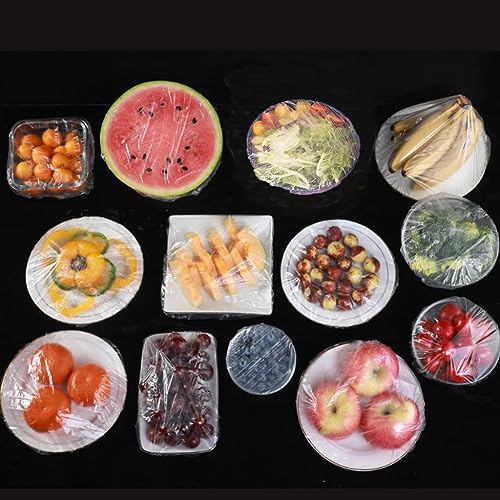 أكياس حفظ الطعام الطازجة 100 قطعة ، أغطية وعاء قابلة لإعادة الاستخدام وأغطية قابلة للتمدد لحاويات الطعام ، وأغطية مرنة لتخزين الطعام لأطباق إعداد الوجبات ، وأغطية بلاستيكية للنزهات العائلية في الهواء