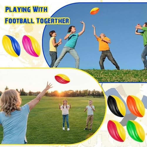 Image of Jerify Mini Footballs for Kids Spiral Foam Football Bulk 5 Inch Soft Small Waterproof Foam Ball Sports Birthday Toddler Football for Indoor and Outdoor Game (Fashion Color,12 Pcs)