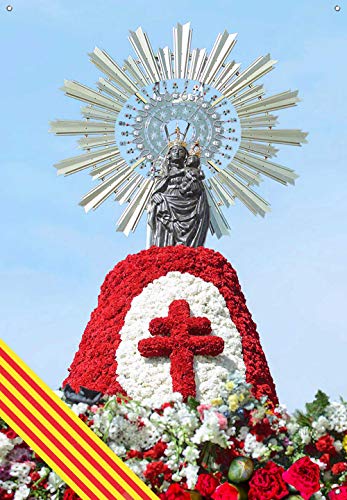 Virgen del Pilar Lona Pancarta Decorativa Balconera (65x100 cm Virgen Aragon)