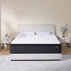 Queen Size Mattress, 12 Inch Hybrid Memory Foam Queen Mattress in a Box, Medium Firm, Pressure Relief, CertiPUR-US