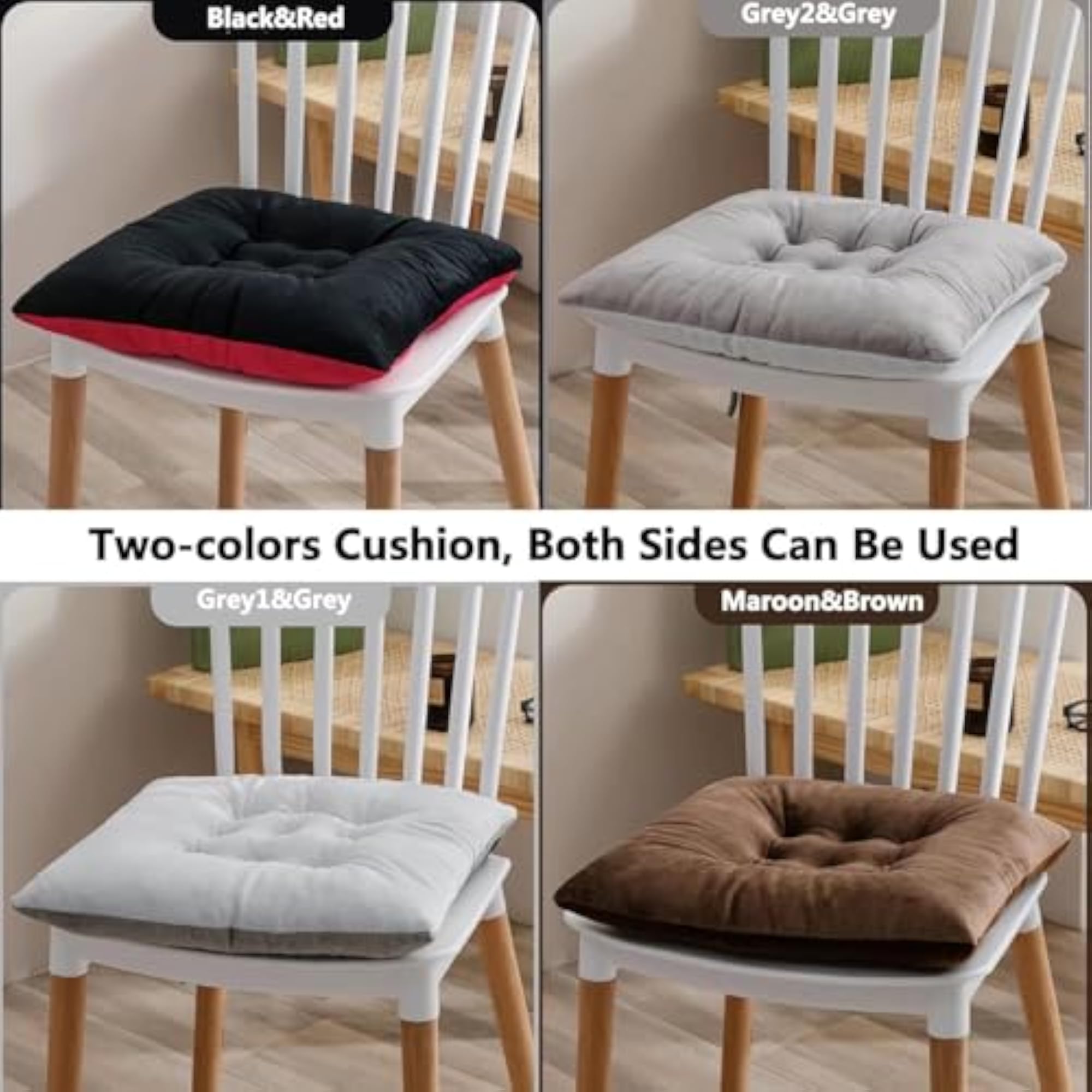 Non-Slip Kitchen Chair Cushions with Ties