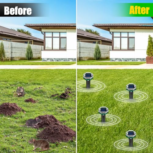 8 Pack Solar Mole Repellent Yard Lawn