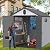 6x8 FT Outdoor Storage Shed with Floor, All-Weather Resin Garden Shed with Windows, Vents and Lockable Double Doors for Garden Tools, Bikes, Sundries, Waterproof, Easy to Install (Black Grey, 6*8ft)