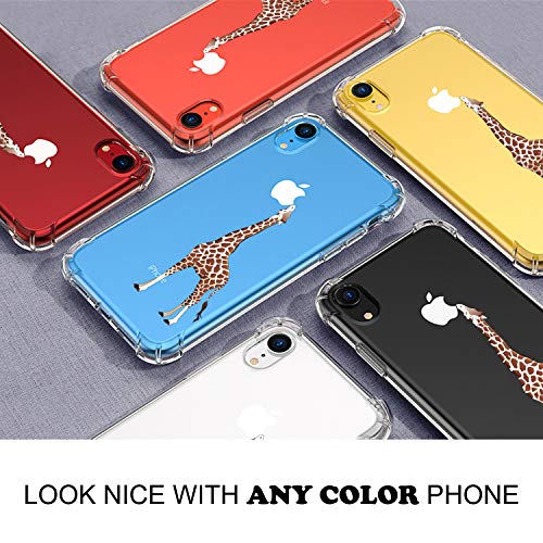 Jaholan Compatible Iphone Xr Case Clear Cute Amusing Whimsical Design Brown Eating Giraffe Flexible Bumper Tpu Soft Rubber Silicone Cover Phone Case For Iphone Xr 2018 6.1 Inch #TOP1
