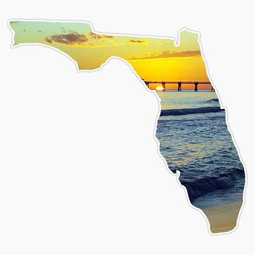 Calcomanía de vinilo impermeable Sunset Florida para coche, portátil, ventana, 5 pulgadas