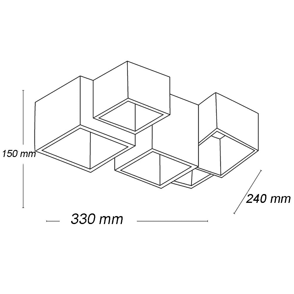 Vetrineinrete® Lampada in gesso a 5 cubi da soffitto lampadario verniciabile supporto per faretti gu10 X25