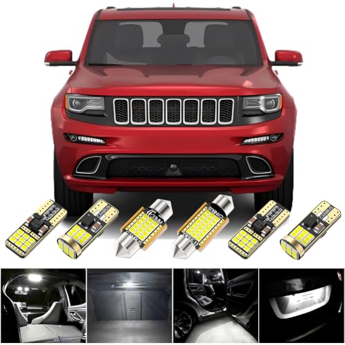 BMT xms Interior LED Light Replacement for JEEP Grand Cherokee WK2 2011-2021,6000K White LED Light Bulb Package + Install Tool, 19 Pieces