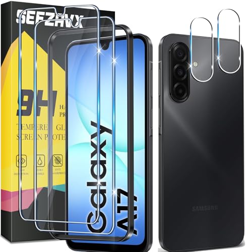 SEFZAVX 2+2 Pièces Verre Trempé pour Samsung Galaxy A17 5G,Ultra Résistant Film Protection Écran, HD Sans Bulles, Dureté 9H Glass, Vitre Protecte
