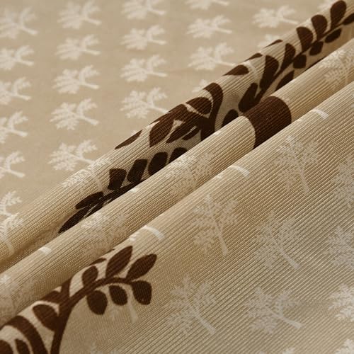 Image of Printed Tree 1 Piece Polyester Home & Living Room Eyelet Door Curtain - 8 Feet, Coffee Brown