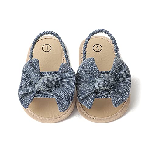 Baby Infant Boy Girl Sandals Shoes Newborn First Walkers Crib Shoes Prewalker Flat Shoes (Dark Blue, 6-9 Months)3