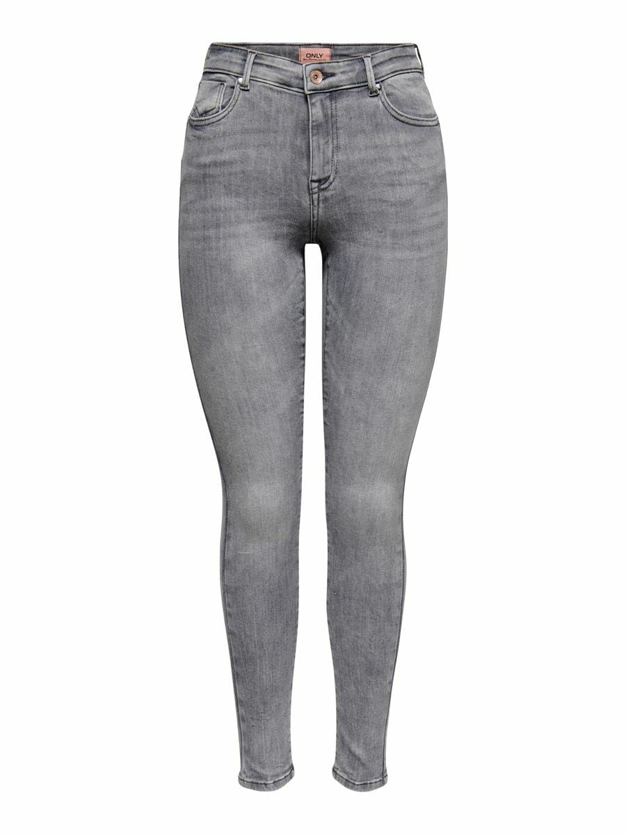 ONLY Women's Onlpower Mid Push Up Sk Azg937 Noos Jeans, Grey Denim, XL / 30L
