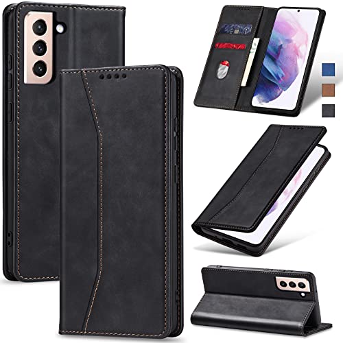 Image of Jasonyu Flip Wallet Case for Samsung Galaxy S21 Plus /S21+ 5G,Black