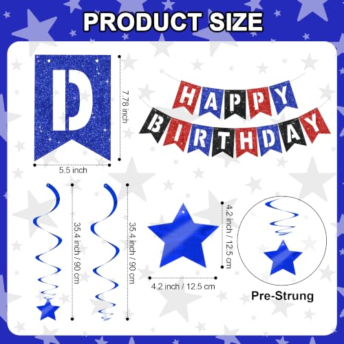 Image of BEISHIDA Red Blue Black HAPPY BIRTHDAY Banner for Spider Birthday Party Decoration