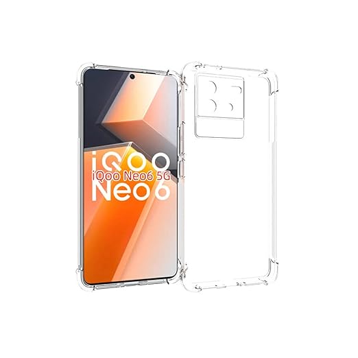 Lustree iQOO Neo 6 5G Case Cover Protective + [Bumper] CASE for iQOO Neo 6 5G Silicone Back Cover Case - Transparent Case