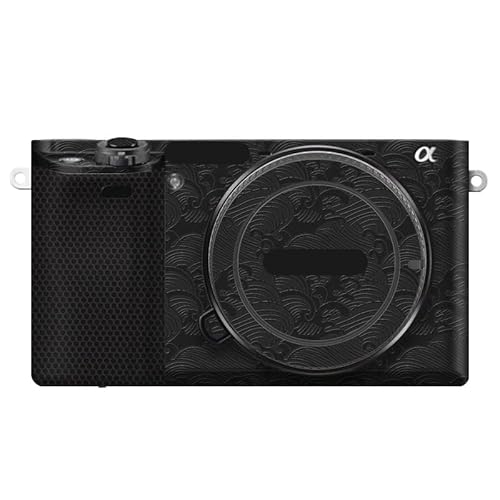 プレミアムカメラビニールラップステッカー保護フィルムスキンボディプロテクターコート写真アクセサリーに適合する Sony A6100アルファ6100(ウェーブブラック)
