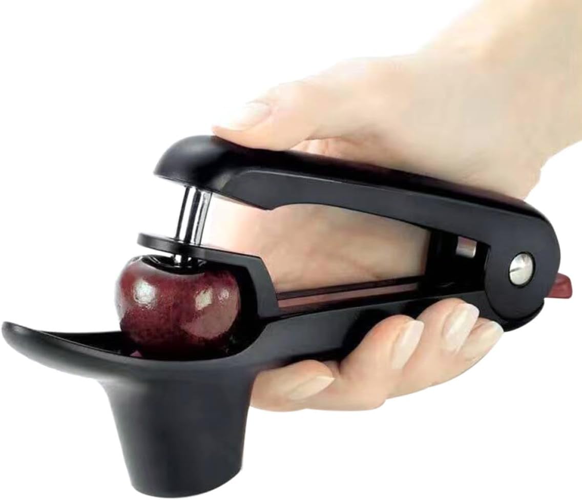 Black ABS Cherry Pitter Fruit Tool with Easy Squeeze Grip