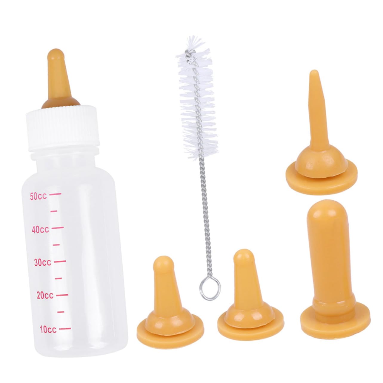 HAPINARY Pet Supplies Cat Feeding Bottle Kit 7pc Nursing Bottle Set Soft Silicone Lightweight Portable for Outdoor Activities