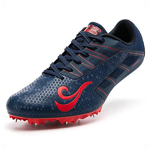 Orrzer Track And Field Running Spike Shoe Mesh Breathable Lightweight Durable Sneakers Athletics Shoes For Boy And Men Dark Blue #TOP11