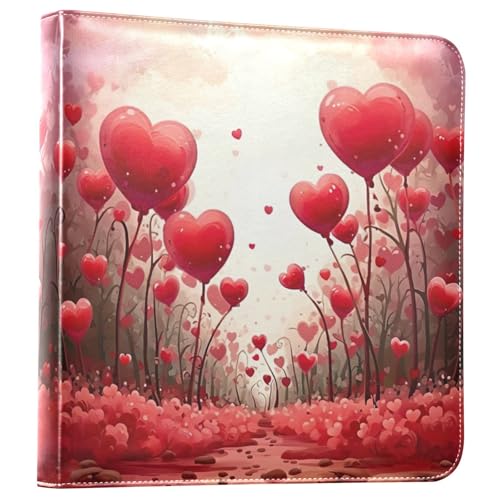 Álbum de Fotos Scrapbook DIY Autoadhesivo Corazones Rojos 3 Anillas 40 Páginas 8x10 para Memorias miniatura 1