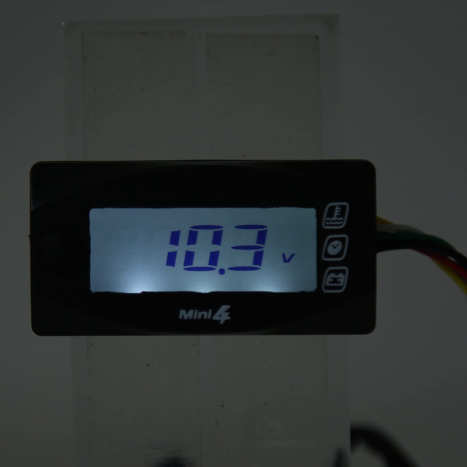 Misuratore di Temperatura e Tensione per Moto, Voltmetro Digitale con Display LCD Digitale a Forte luminosità 4 in 1 per Moto (16MM)